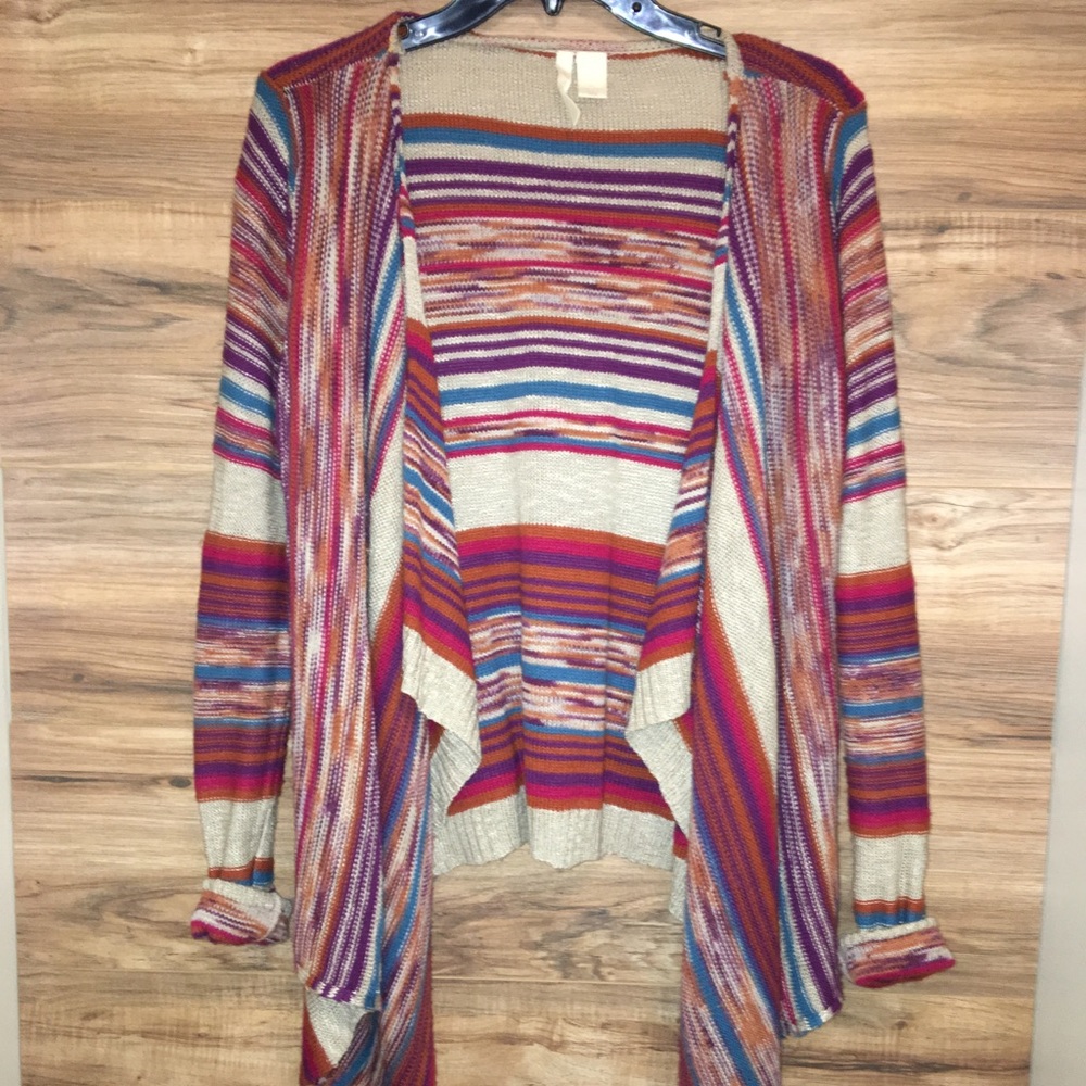 Size Large Striped Cardigan!